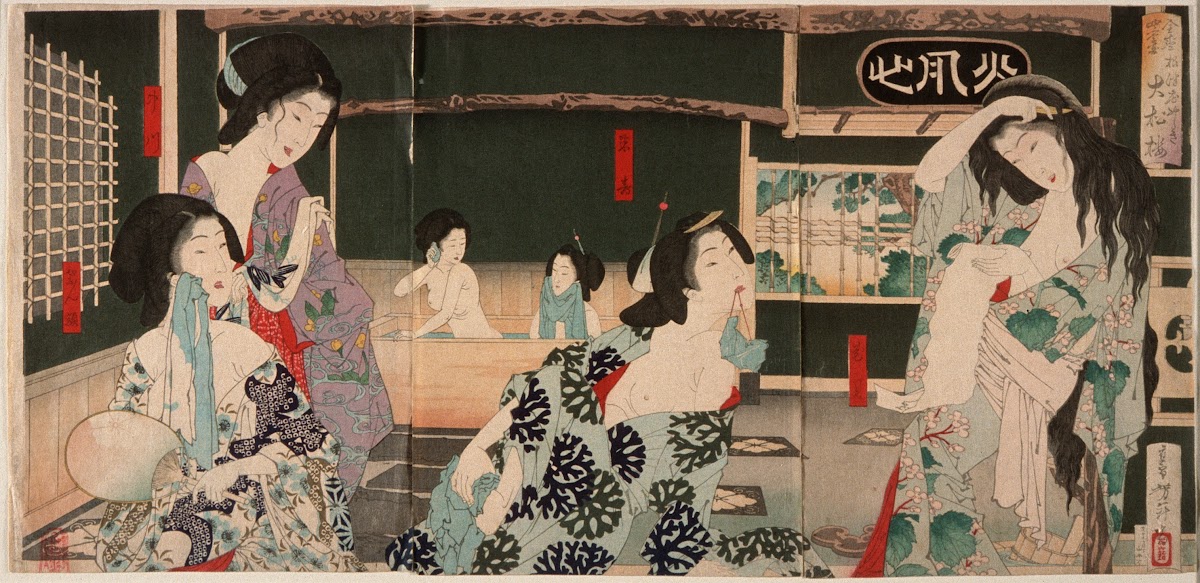 Summer Women Bathing at the Daishōrō 1883
