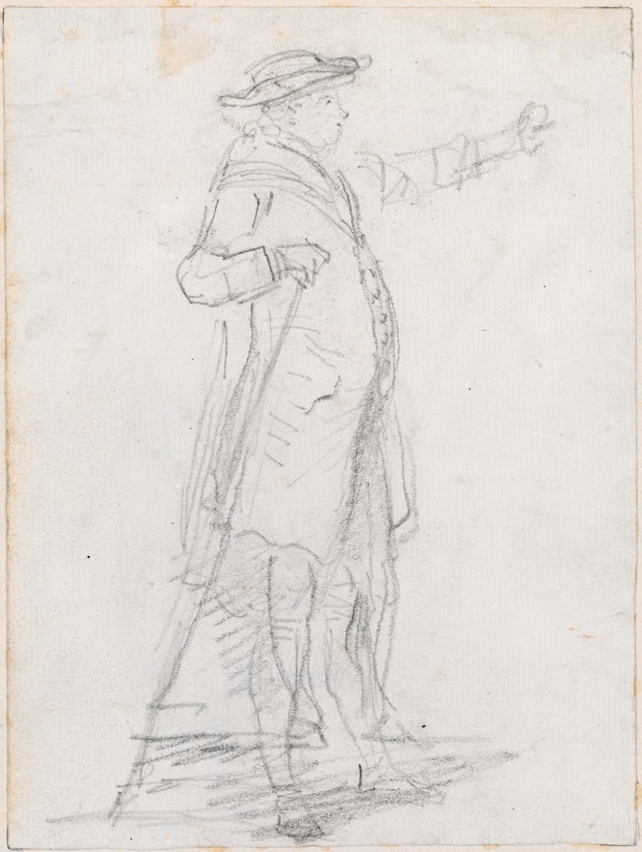 Man with a Walking Stick Seen in Profile recto probably c 1754 1765