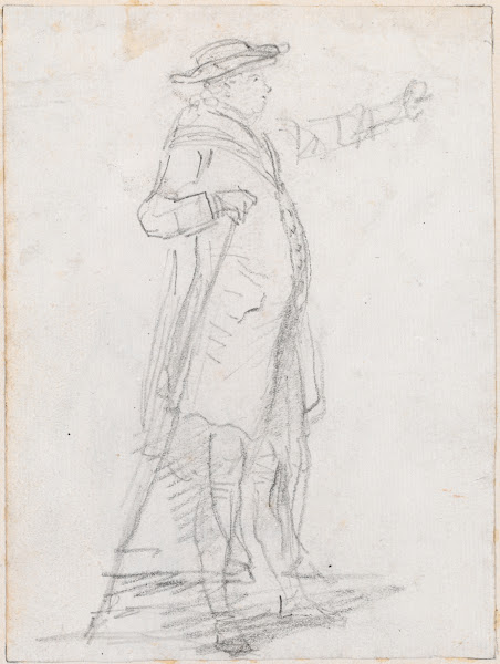 Man with a Walking Stick Seen in Profile recto probably c 1754 1765