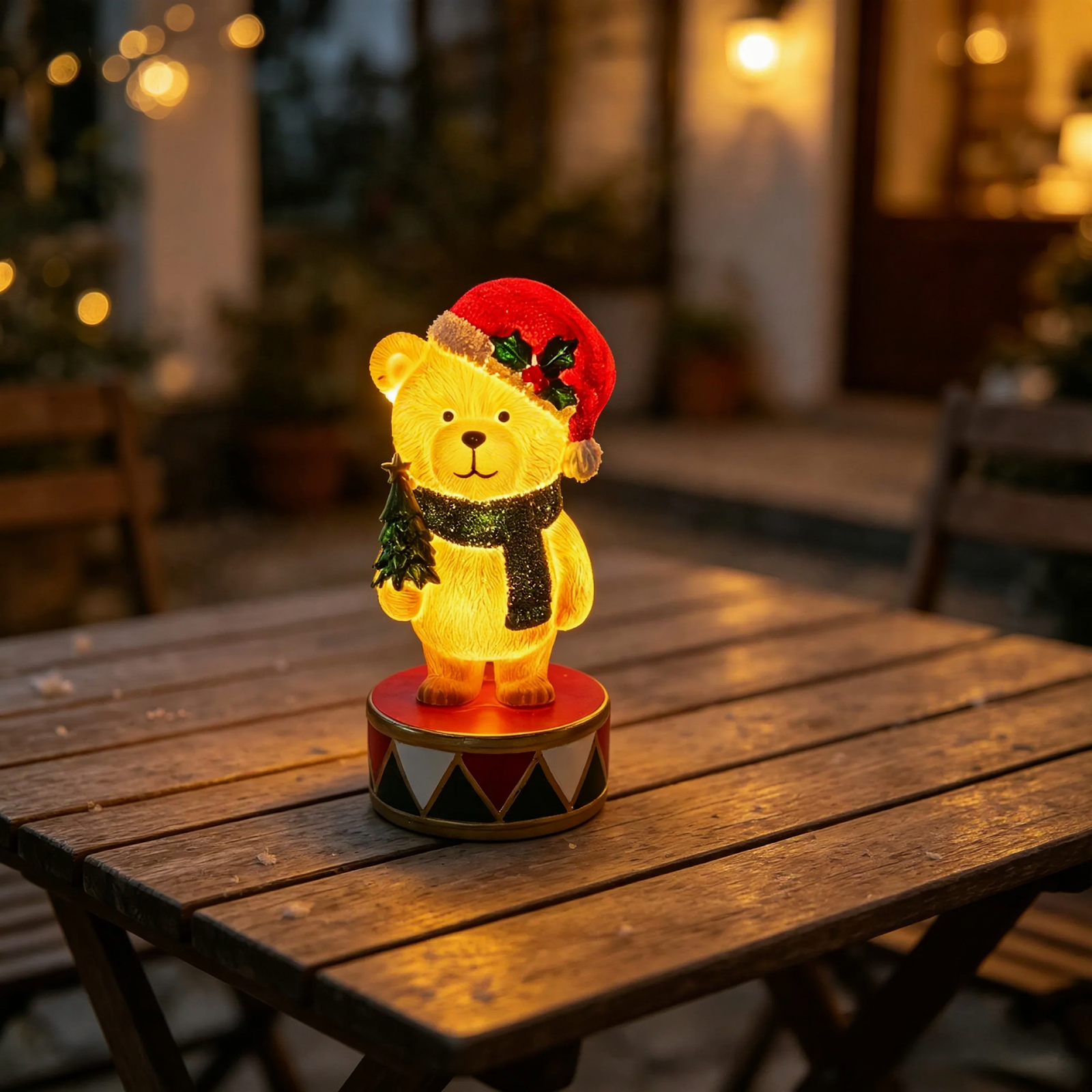 Dekorative Bärenfigur im Nussknacker-Stil mit Beleuchtung