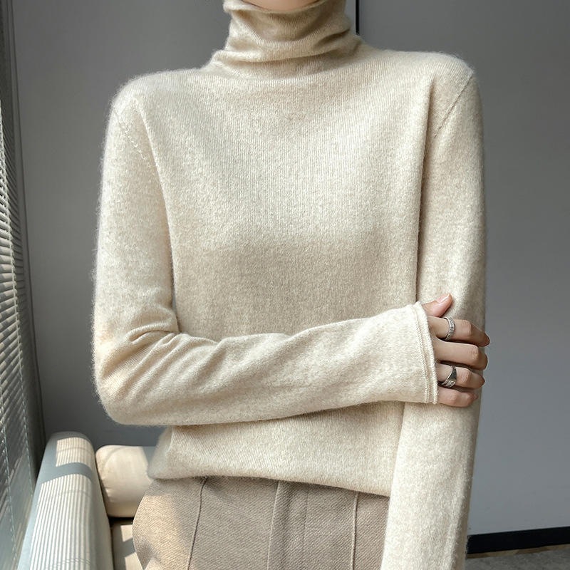 Damen-Wollpullover mit Rollkragen