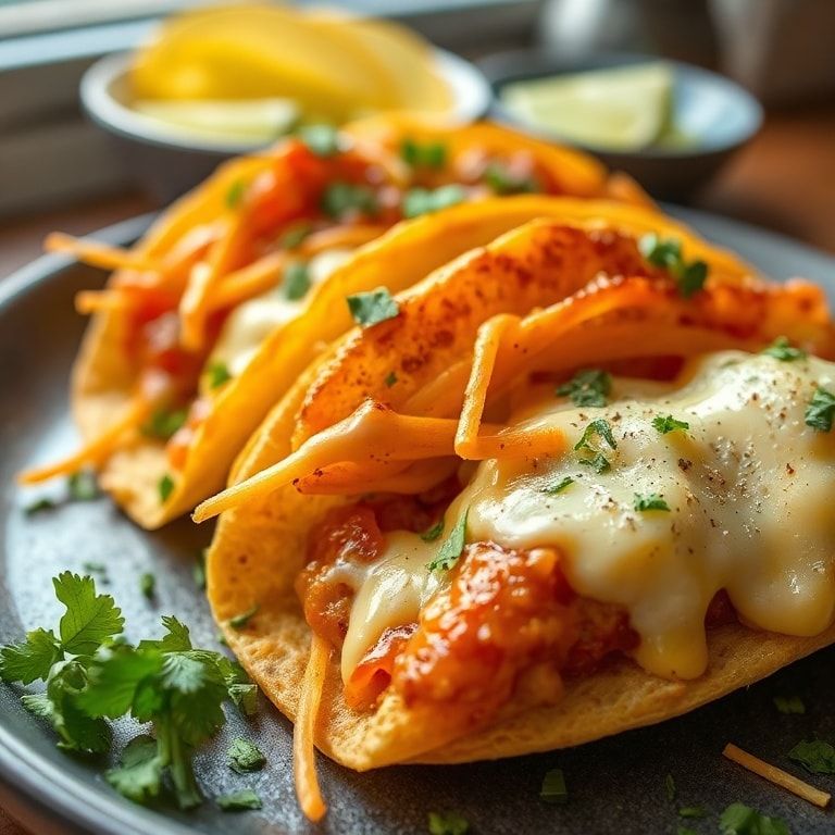 Oven-Baked Cheesy Tacos: Crispy Flavor in Every Bite – Quick & Crispy Homemade Delight