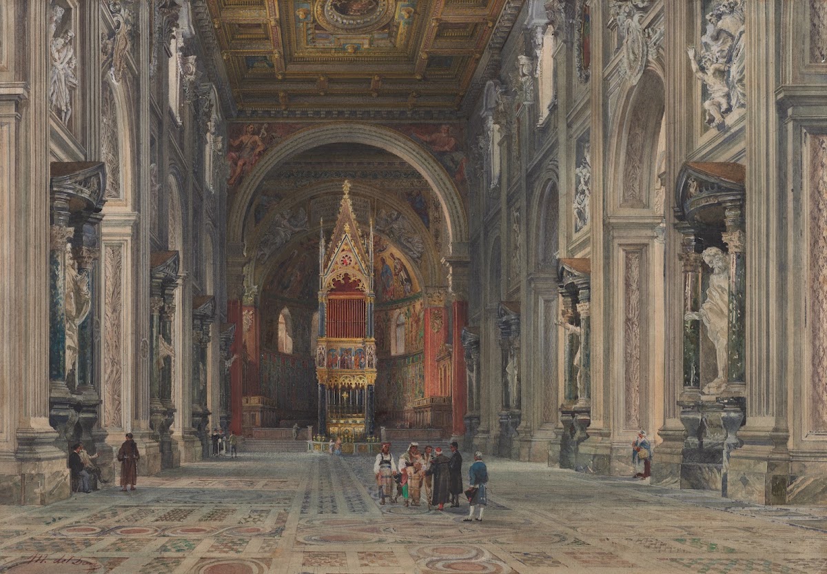 Interior of San Giovanni in Laterano Rome c 1896