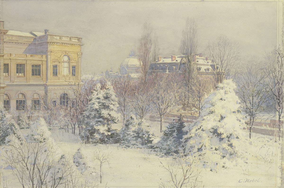 Blick von Süden auf das Städelsche Kunstinstitut im Winter