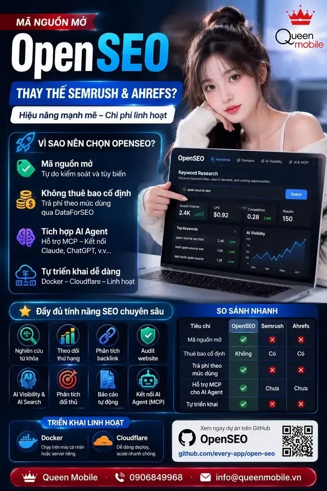 OpenSEO ra mắt như một lựa chọn mã nguồn mở thay thế Semrush và Ahrefs, tích hợp AI Agent #OpenSEO #SEO #Semrush #Ahrefs