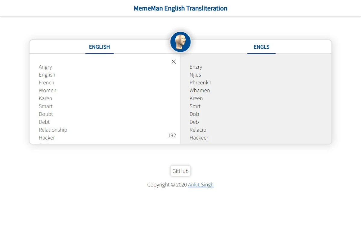 Captura de MemeMan English Transliteration