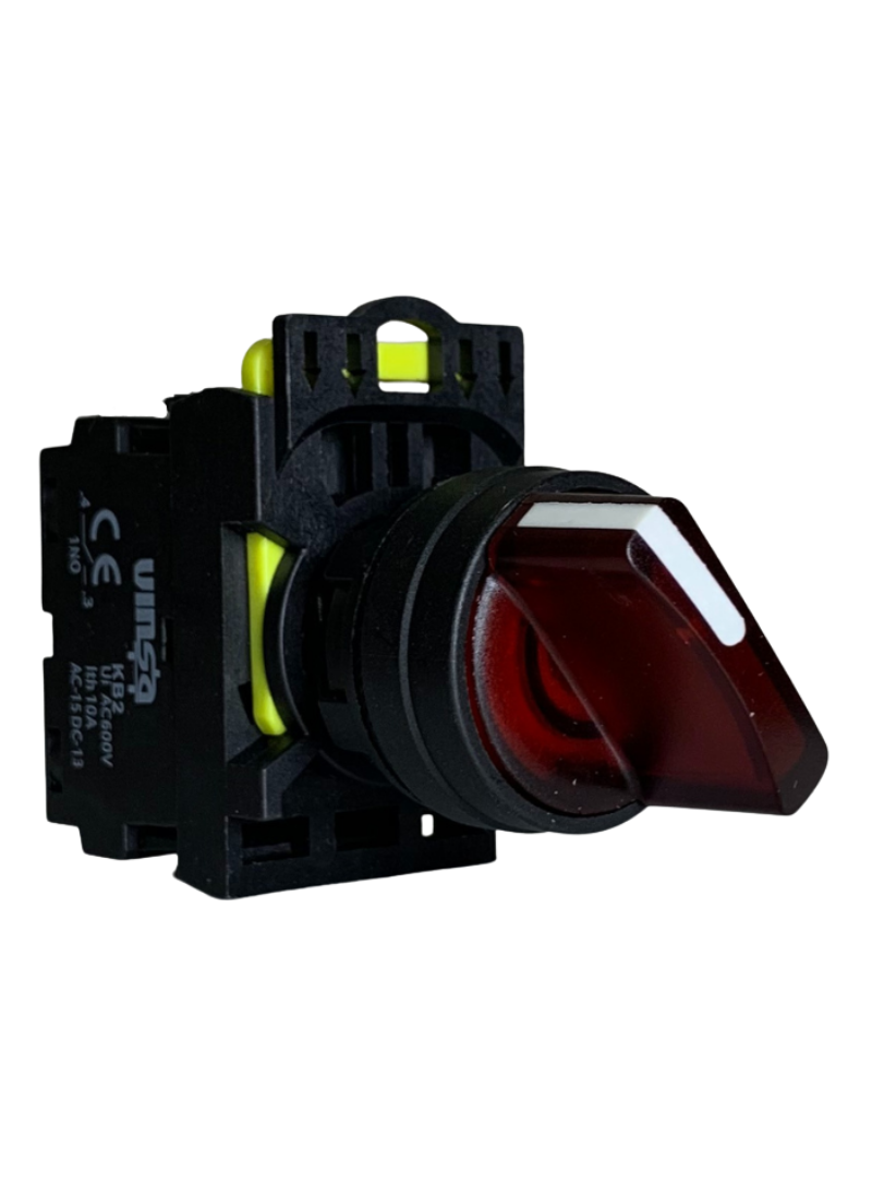 Illuminated Selector Switches 2 Position Stay Put Red 220VAC 1N/O