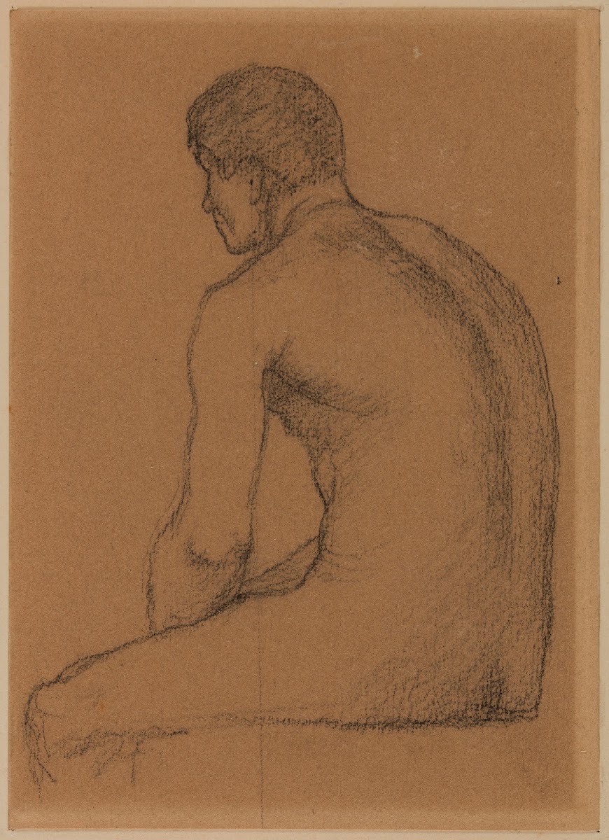 Homme assis nu de dos 1867 1869