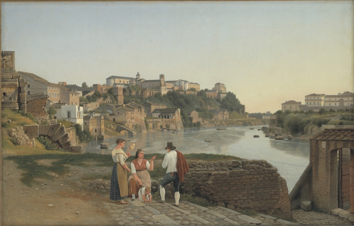 View of the Tiber towards the Aventin Hill in Rome 1813  1815