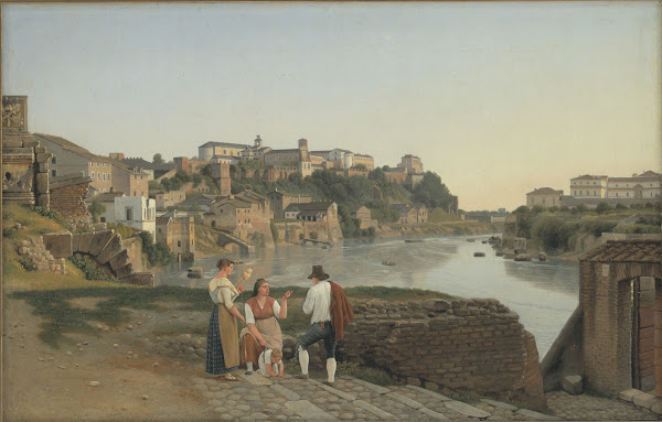 View of the Tiber towards the Aventin Hill in Rome 1813  1815