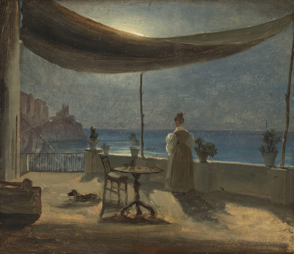 A Terrace in Amalfi in Moonlight 1834
