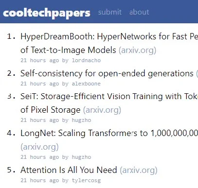 Captura de Cool Tech Papers