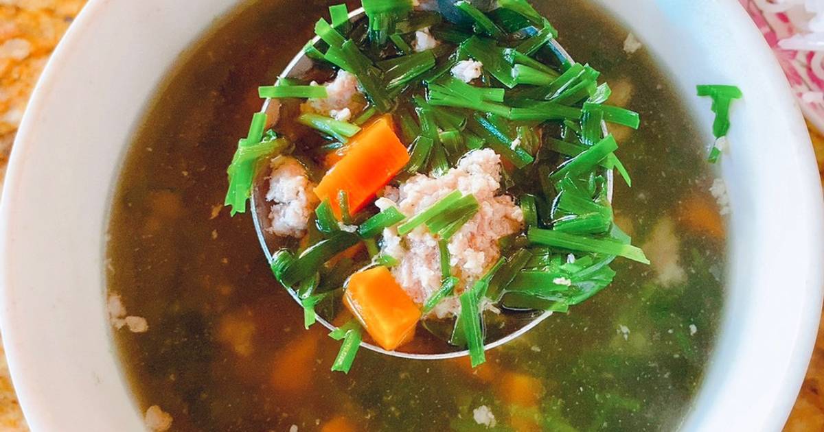 Canh hẹ thịt bằm