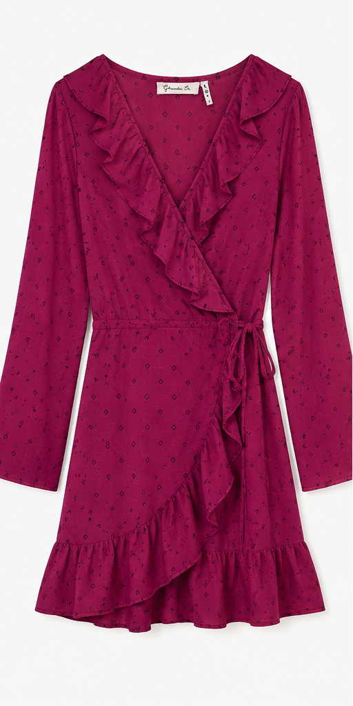 Dama - Rochie vișinie Ghendu Co. parte peste parte - S
