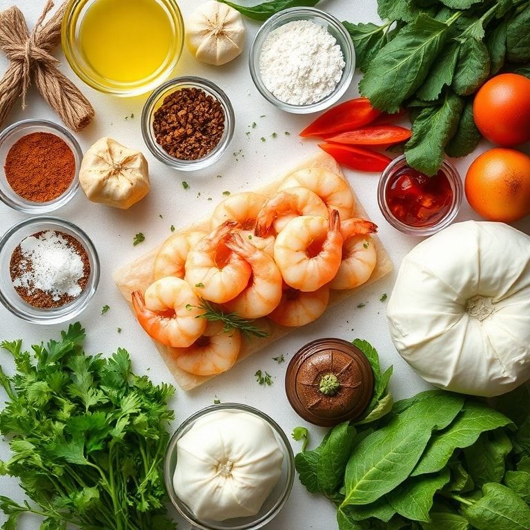 Ingredients for Creamy Garlic Butter Shrimp Lasagna Recipe – Easy & Tasty Dinner