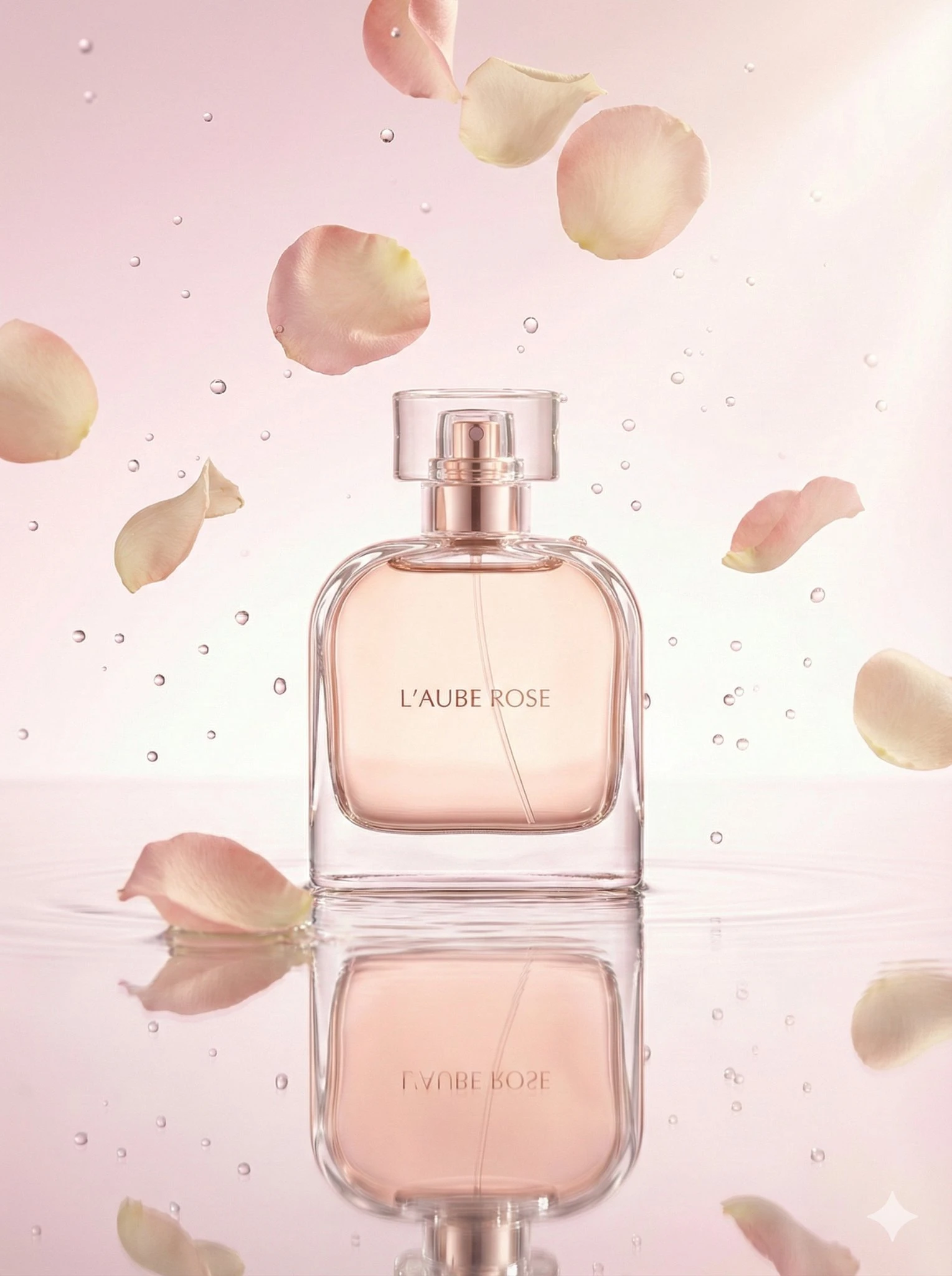 Fotografía comercial de alta gama de un frasco de perfume minimalista.