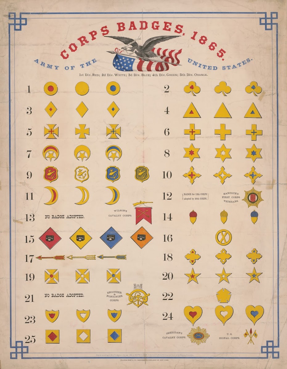 Army of the United States corps badges 1865 1865