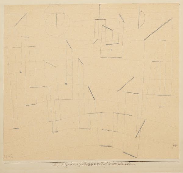 Zeichnung zum Wandbild aus dem Tempel der Sehnsucht dorthin Drawing for Mural of