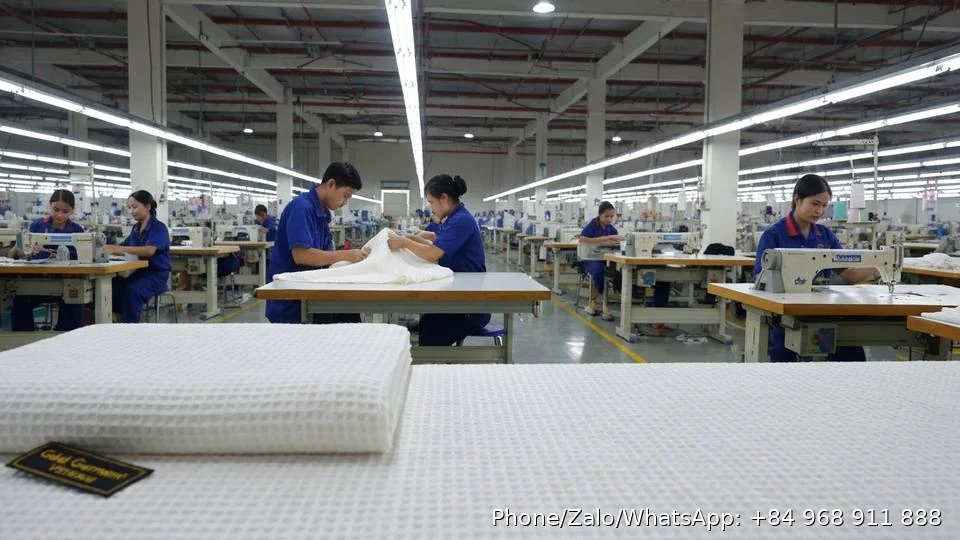 Cotton Waffle Fabric - Gold Garment Vietnam