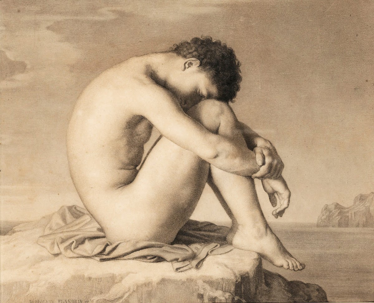 Jeune Homme Assis En Bord De Mer Daprès Hippolyte Flandrin