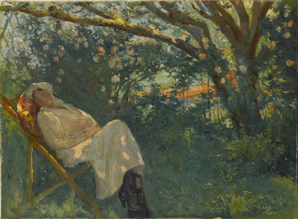 Lady in Pink on a Chaise Longue 1904