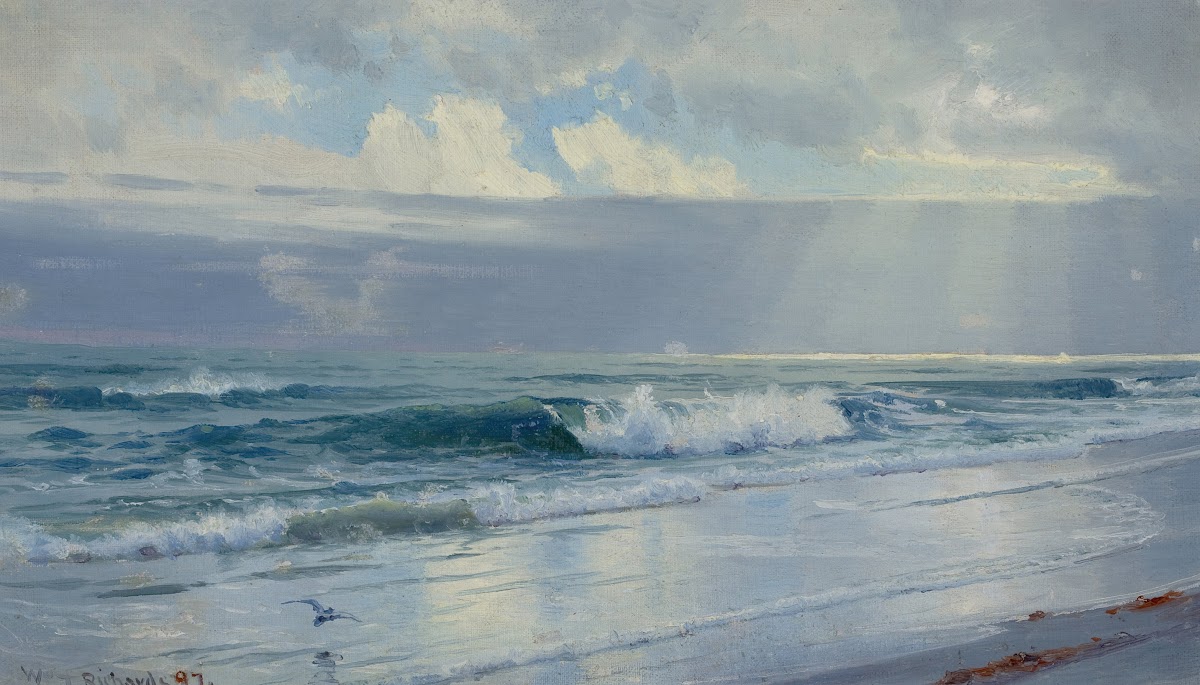 Crashing Waves Along the Seashore Off the Coast Rhode Island 1897