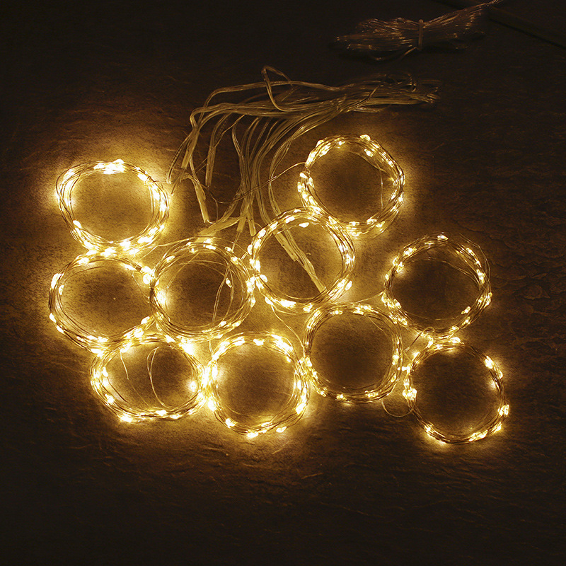 LED curtain light string with copper wire, USB