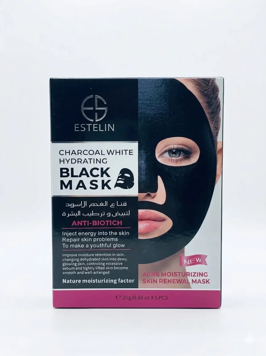 Estelin Charcoal White Hydrating Black Mask
