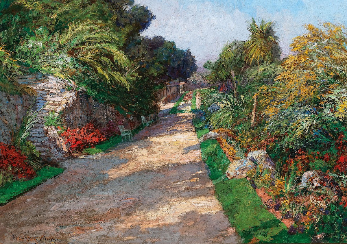 A Gardenpath of the Riviera Palace Hotels bei Monte Carlo 1906