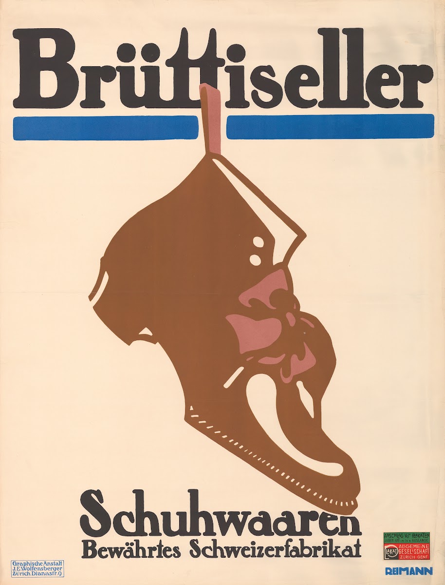 BrüTtiseller  Schuhwaaren  BewäHrtes Schweizerfabrikat Circa 1910