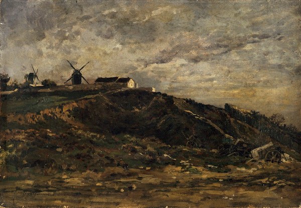 Les moulins de Montmartre  versant nord 1865