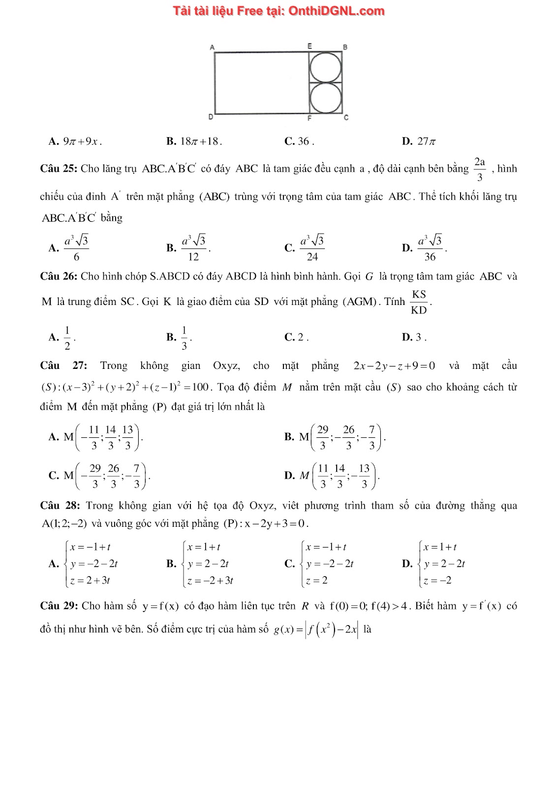 1300 bài tập môn Toán - Ôn thi ĐGNL ĐHQG Hà Nội Phần 22