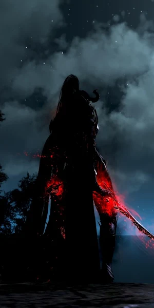 Shadow Warrior With Red Blade 5K Wallpaper Background