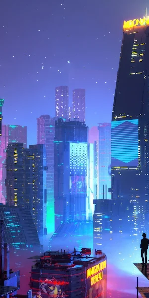Boy In Scifi City 4K Wallpaper Background