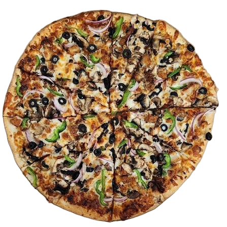 Vegi Lover — Mushrooms, onions, sweetcorn, black olives & mixed peppers (V)