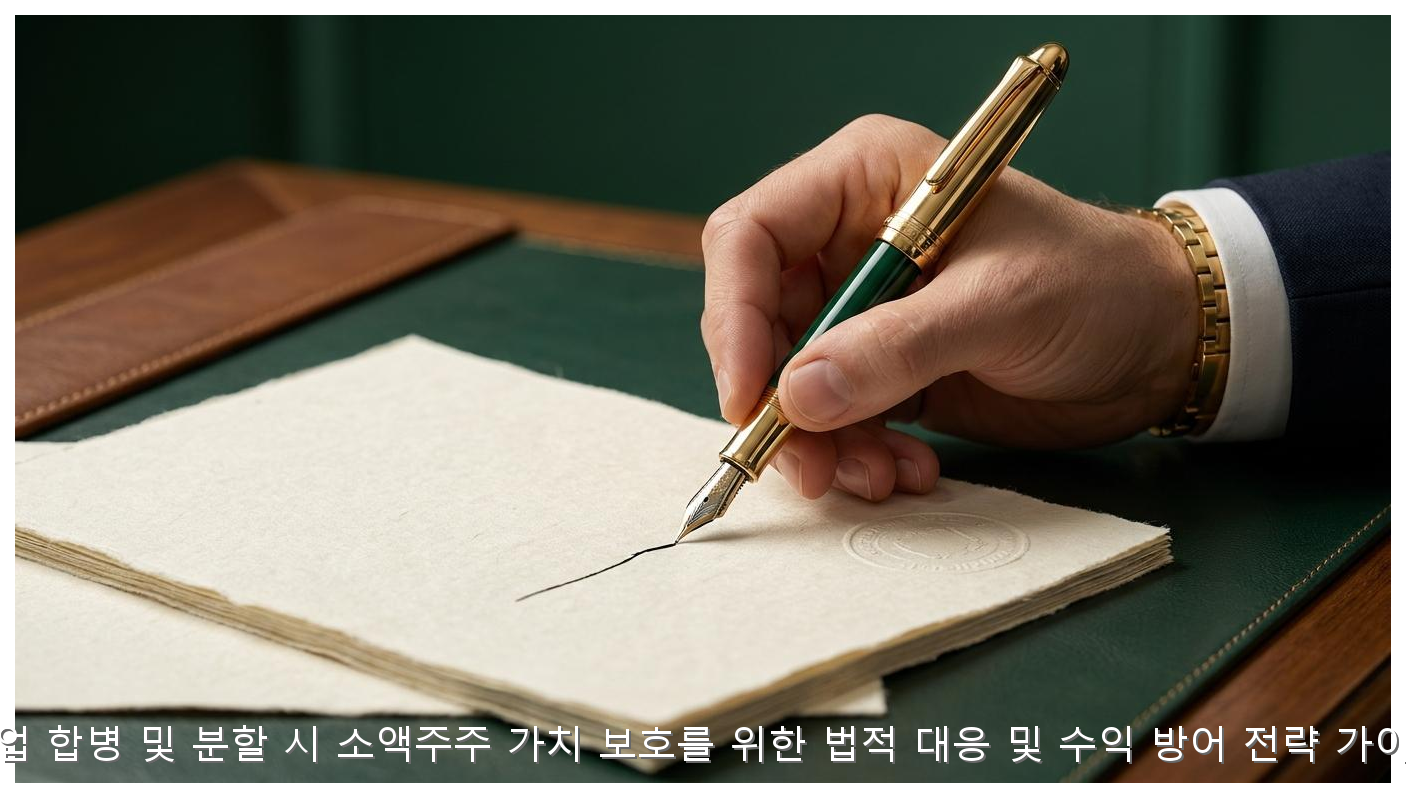 기업 합병 및 분할 시 소액주주 가치 보호를 위한 법적 대응 및 수익 방어 전략 가이드 핵심 안내 및 분석 인포그래픽 (2)