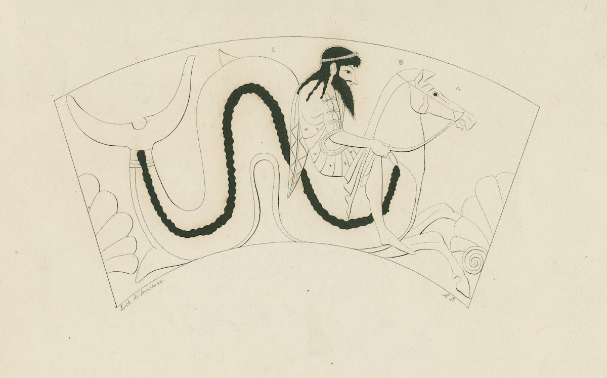 Neptune mounted on a hippocampus or seahorse reins in hand 1844 1861