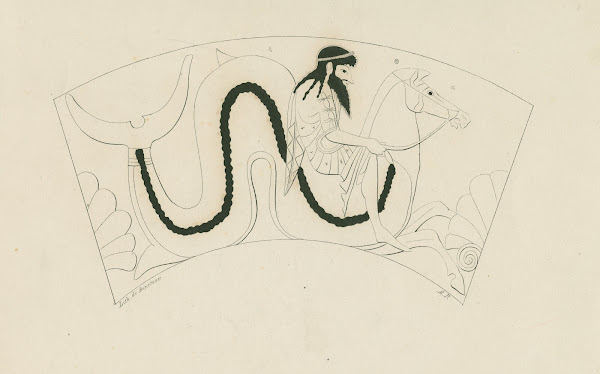 Neptune mounted on a hippocampus or seahorse reins in hand 1844 1861