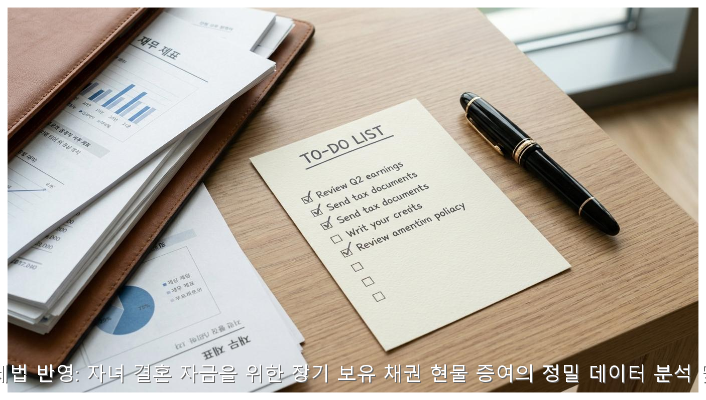 2026년 개정 세법 반영: 자녀 결혼 자금을 위한 장기 보유 채권 현물 증여의 정밀 데이터 분석 및 절세 가이드 핵심 안내 및 분석 인포그래픽 (7)
