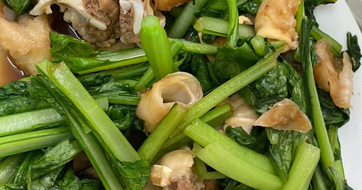 Cải ngồng xào cuống họng