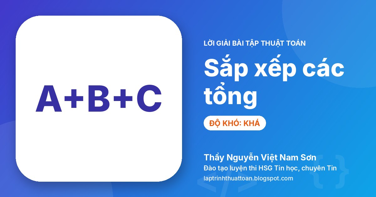 Sắp xếp các tổng