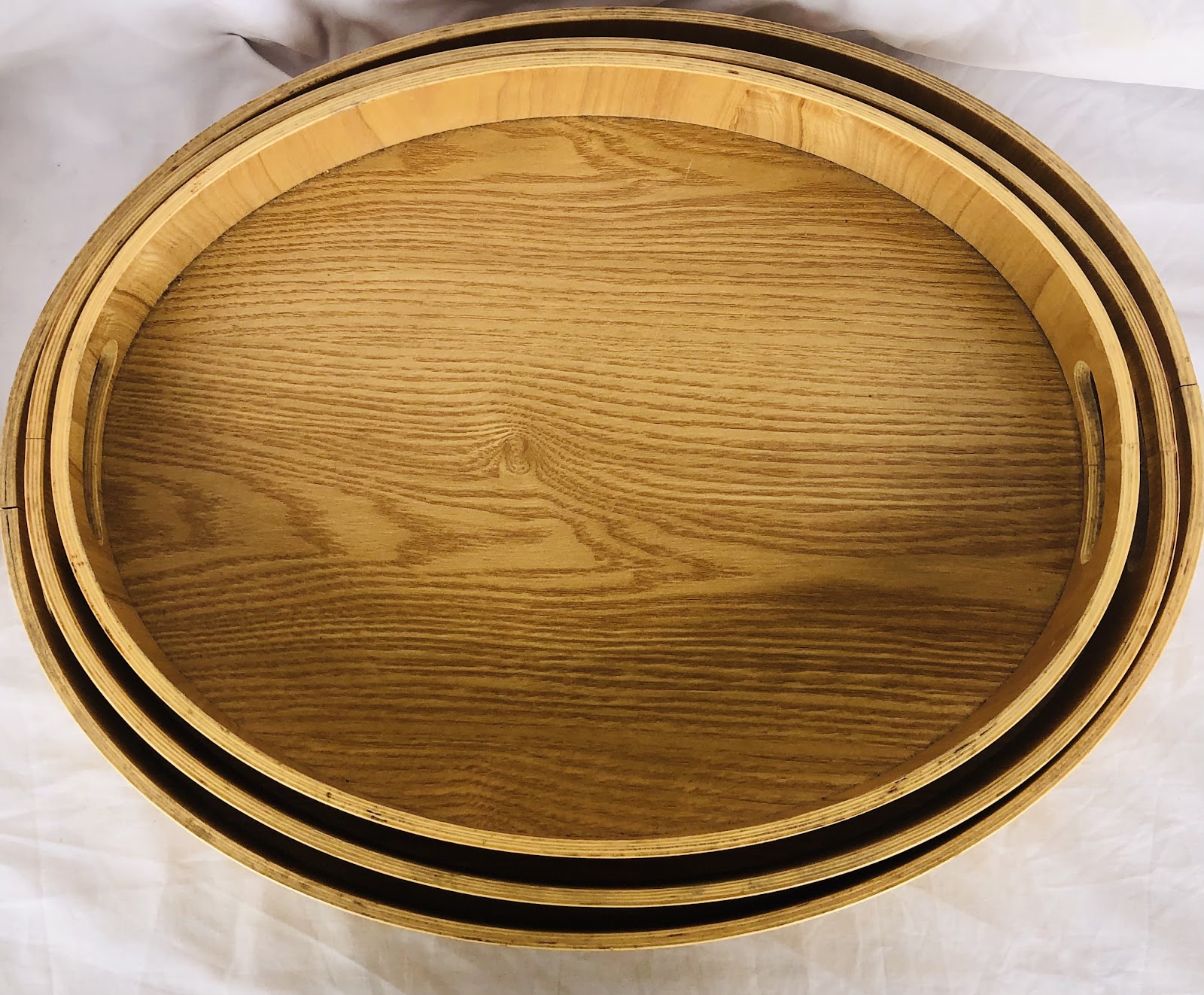 3pcs Oval Wooden Tray (heavy)