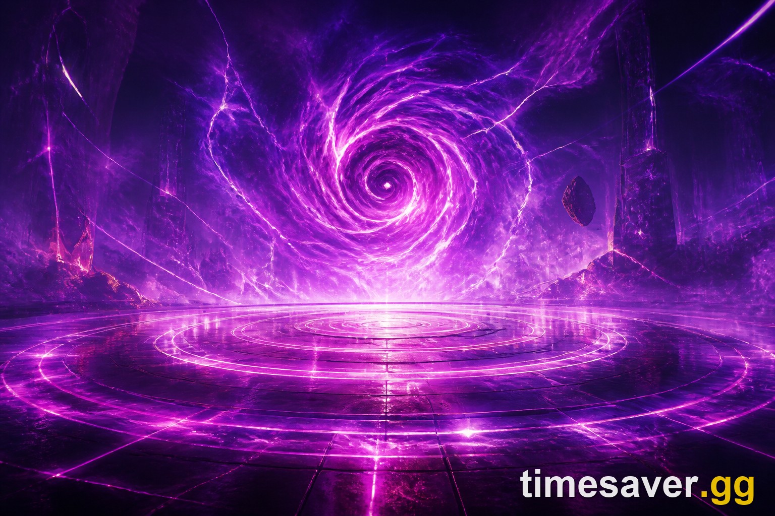 A radiant violet Hypercharge shockwave rippling outward across a neon Brawl Stars arena