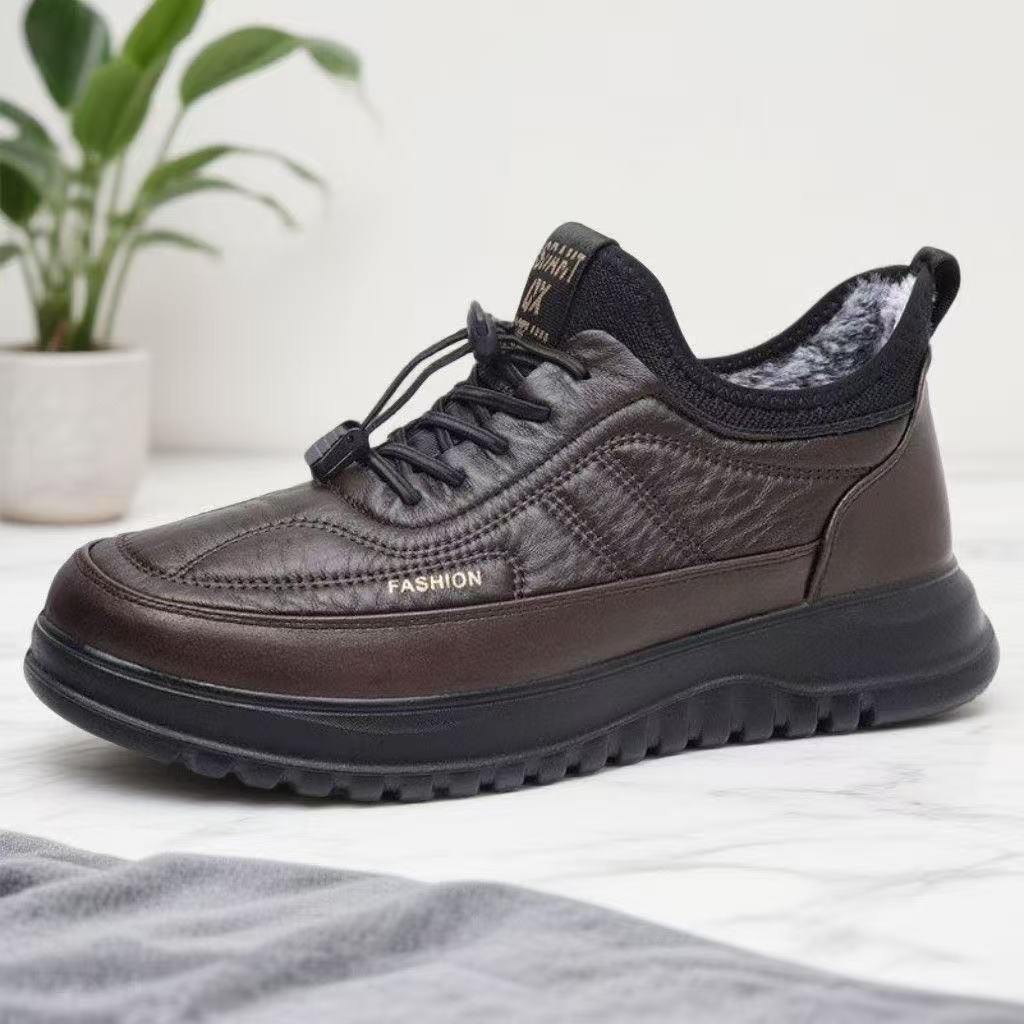 Insulated men's winter boots, slip-resistant