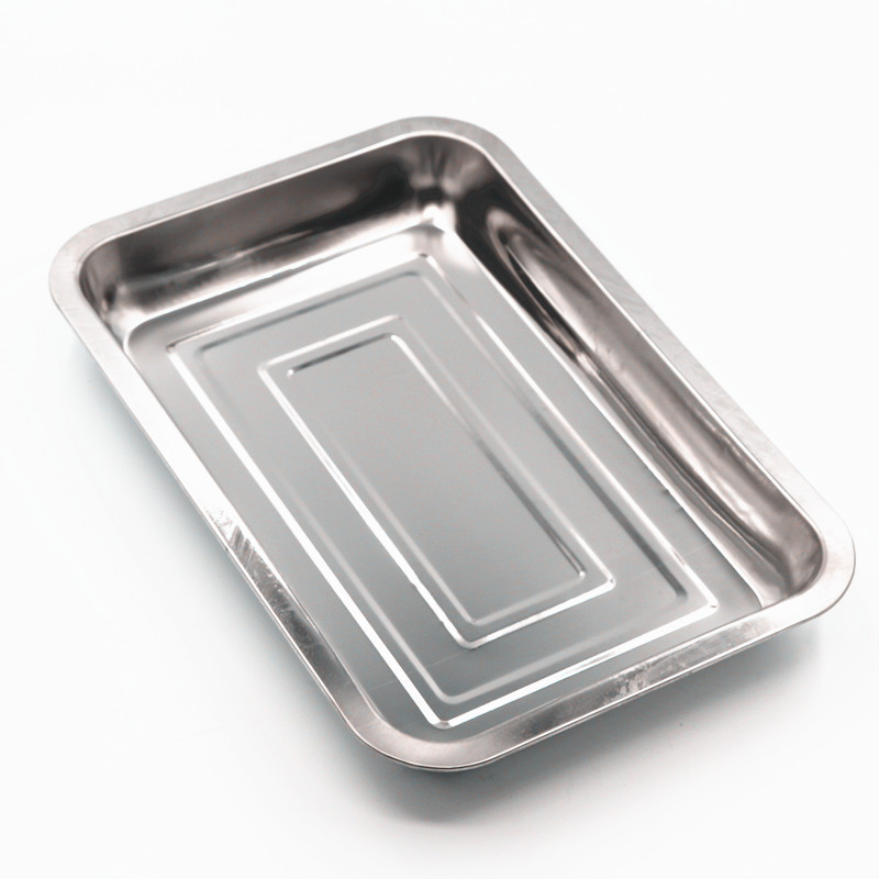 Rectangular stainless steel tray, 304 steel, 20–41 cm