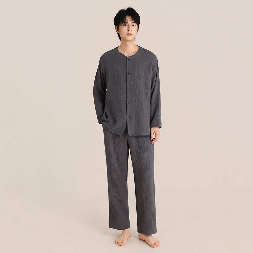 Cotton Pajamas, Set, Round Neck, for Couples