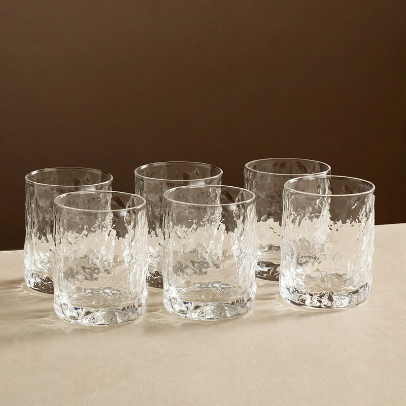 Glastassen, ca. 200 ml, mit Wellenmuster