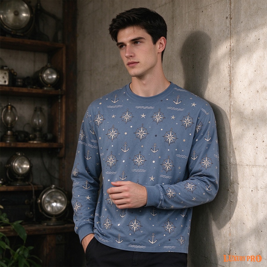 AOP PTB Long Sleeve T-Shirt With Cuffs - Birdseye Mesh