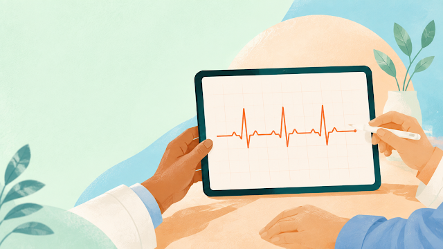 Editorial illustration for A 10-second ECG may help spot hidden heart disease earlier