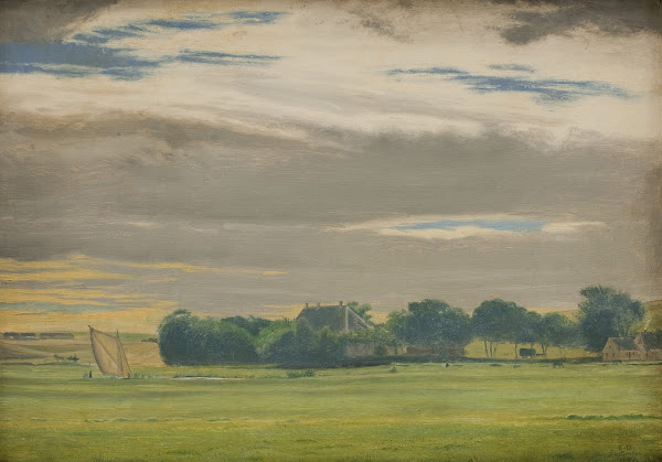 Landscape near the Town of Skive with Skivehus Manor Jutland 1849